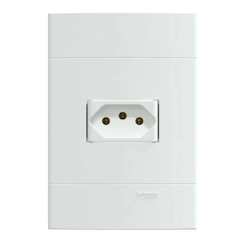 Conjunto Tomada 2P+T 10A 4x2 Lunare Up Schneider Conjunto Tomada 2P+T 10A/250V 4x2 Branco Fosco Lunare Up