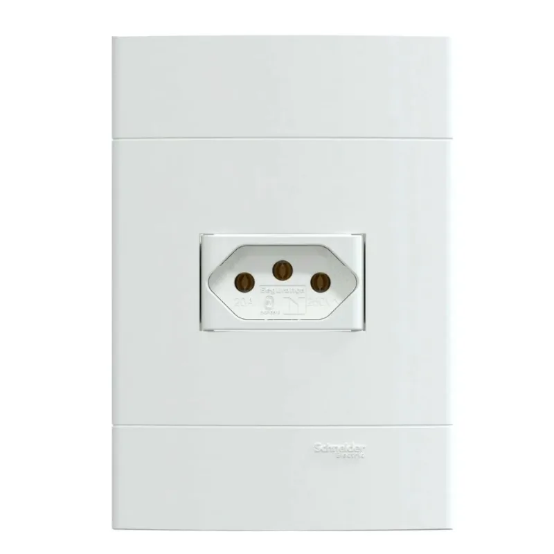 Conjunto Tomada 2P+T 20A 4x2 Lunare Up Schneider Conjunto Tomada 2P+T 20A/250V 4x2 Branco Fosco Lunare Up