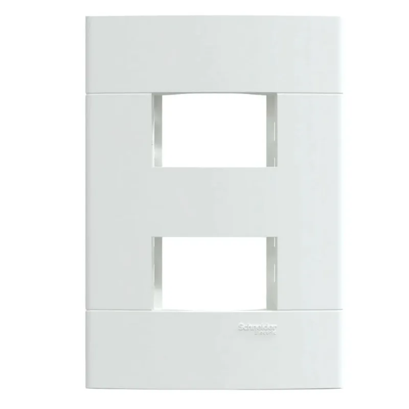 Placa 2 Postos 4x2 com Suporte Lunare Up Schneider Placa 2 Postos 4x2 com Suporte Branca Fosco Lunare Up