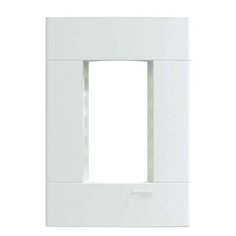 Placa 3 Postos 4x2 com Suporte Lunare Up Schneider Placa 3 Postos 4x2 com Suporte Branca Fosco Lunare Up