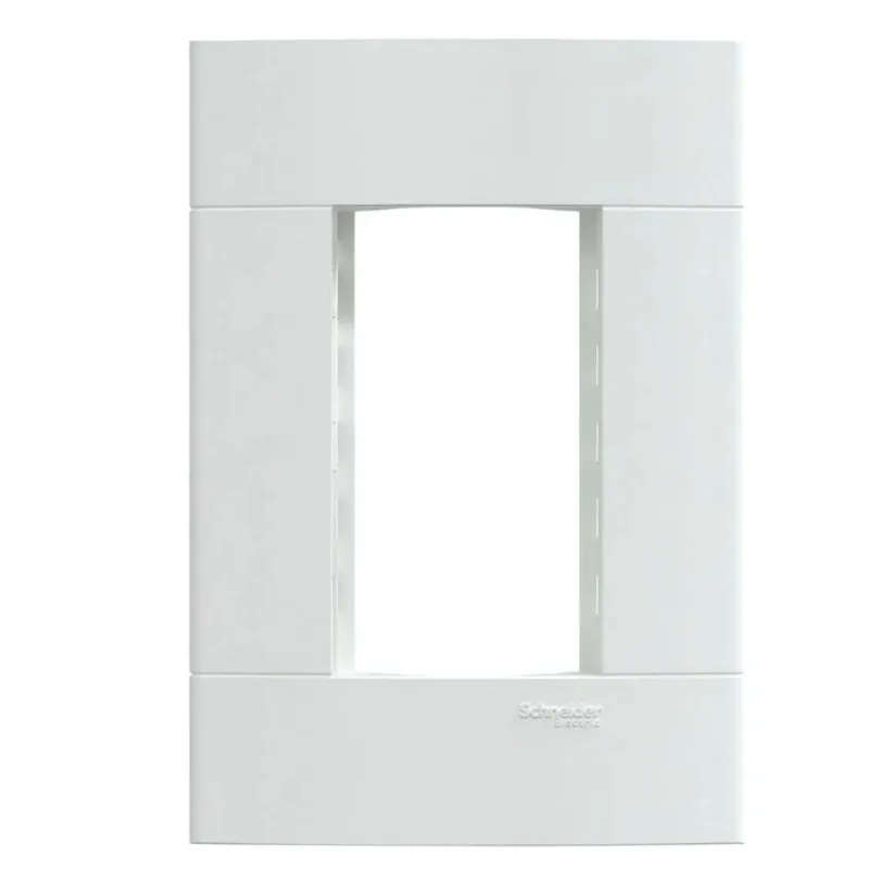 Placa 3 Postos 4x2 com Suporte Lunare Up Schneider Placa 3 Postos 4x2 com Suporte Branca Brilho Lunare Up
