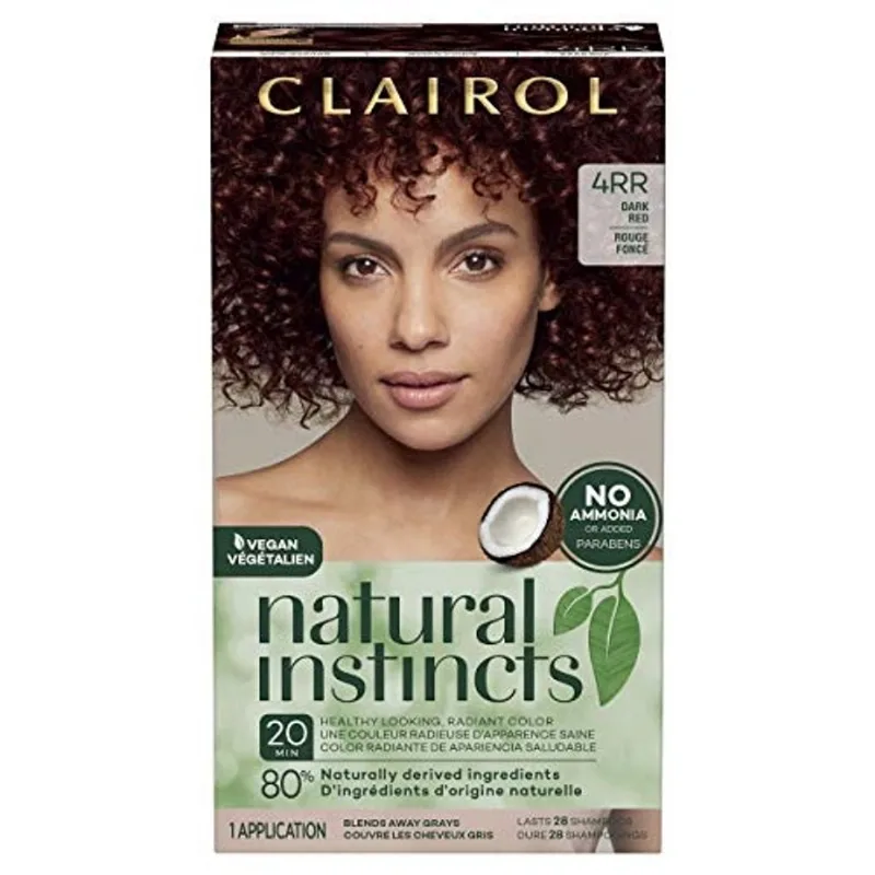 Clairol Natural Instincts Semi-Permanente Corante capilar, 4RR Cor de cabelo vermelho escuro, 1 contagem