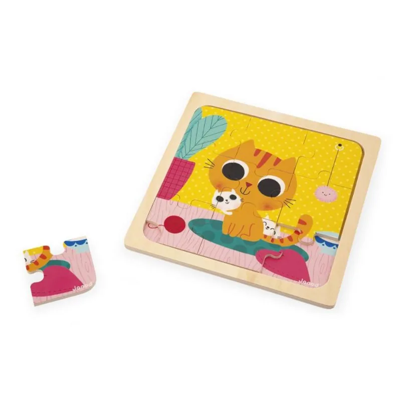 Quebra-Cabeça Infantil - Gato Amendoim - 9 Peças - Janod