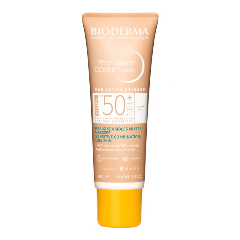 Protetor Solar Facial Bioderma Photoderm Cover Touch Mineral FPS 50+ Cor 2.0 Claro 40ml - Bioderma