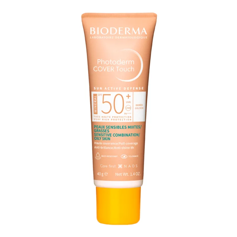 Protetor Solar Facial Bioderma FPS 50+ Photoderm Cover Touch Mineral Cor 3.0 com Cobertura Total 40g