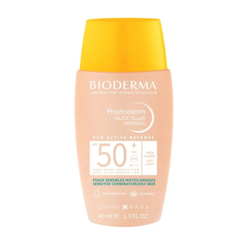Protetor Solar Bioderma Photoderm Nude Touch FPS 50+ Muito Claro Para Pele Oleosa 40ml - BIODERMA