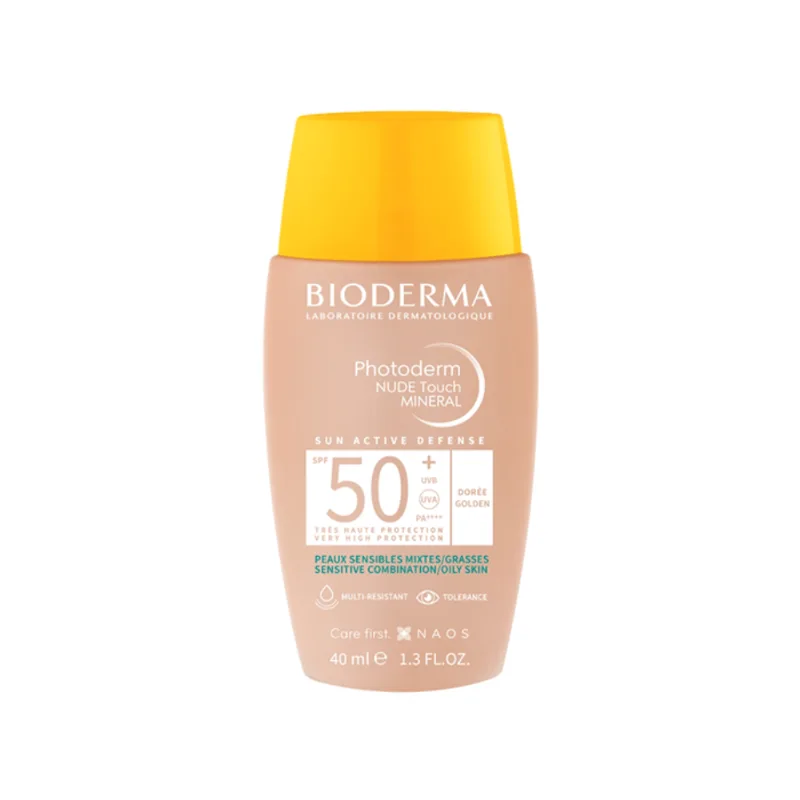 Protetor Solar Facial Bioderma FPS 50+ Photoderm Nude Touch Mineral Cor 3.0 Cobertura Natural e Iluminada 40ml