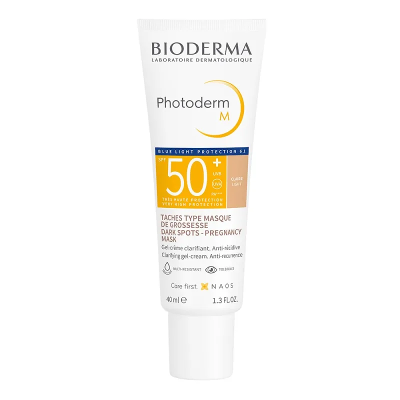 Protetor Solar Facial Bioderma FPS 50+ Photoderm M Clareador Cor 2.0 Claro 40ml - Bioderma