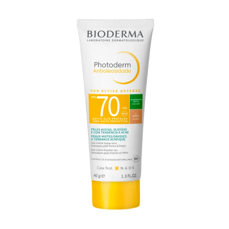 Protetor Solar Facial Bioderma Photoderm Antioleosidade FPS70 Cor 3.0 40g - Bioderma
