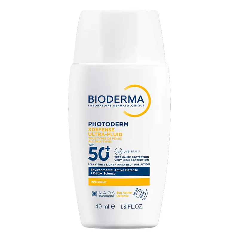 Protetor Solar Facial Invisible FPS 60 Bioderma Photoderm XDefense Ultra-Fluid Caixa 40ml - Bioderma