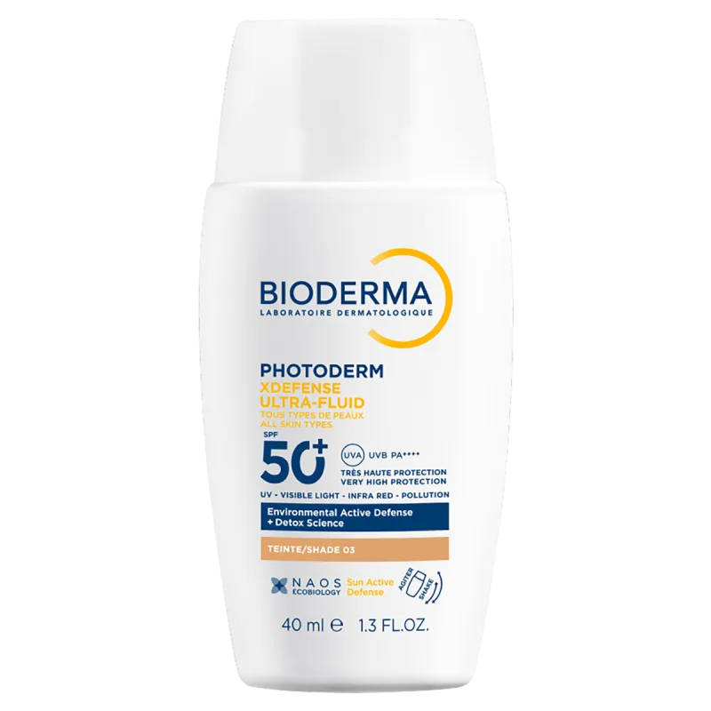 Protetor Solar Facial com Cor 03 FPS 60 Bioderma Photoderm XDefense Ultra-Fluid - 40ml - PHOTODERM