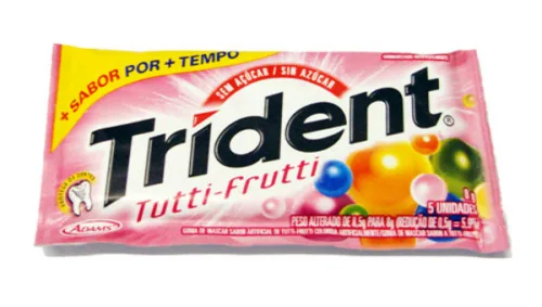 Goma De Mascar Tutti Frutti Zero Açúcar Trident Envelope 8g 5 Unidades - TRIDENT