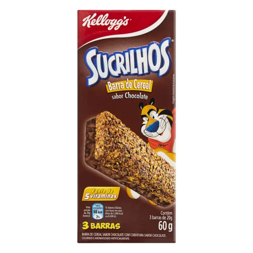 Cereal Em Barra Chocolate Kellogg S Sucrilhos Caixa 60g 3 Unidades - KELLOGG S
