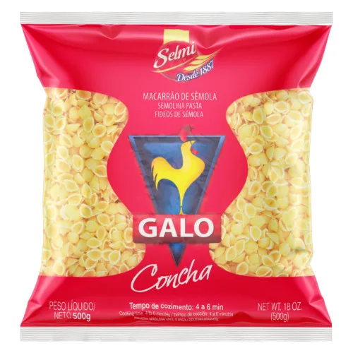 Macarrão De Sêmola Concha Galo Pacote 500g - SELMI