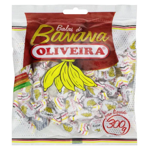BALA DE BANANA OLIVEIRA PACOTE 300G - OLIVEIRA