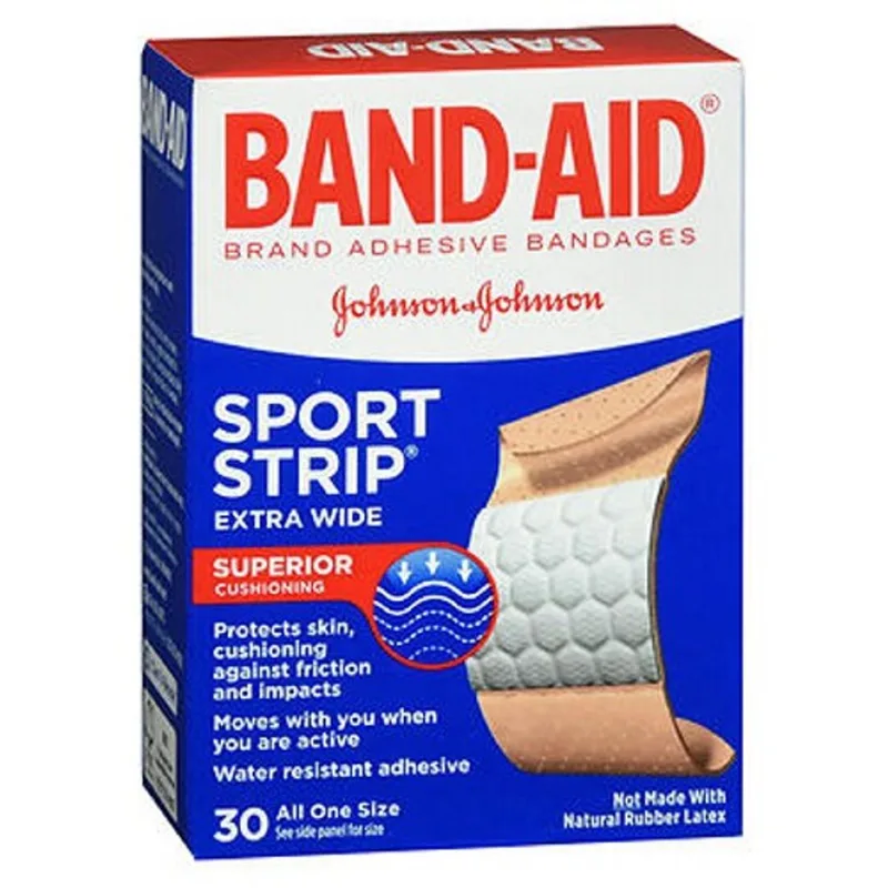 Band-aid Sport Strip Bandagens Extra Largas 30 Cada Por Band-aid (pacote Com 2)