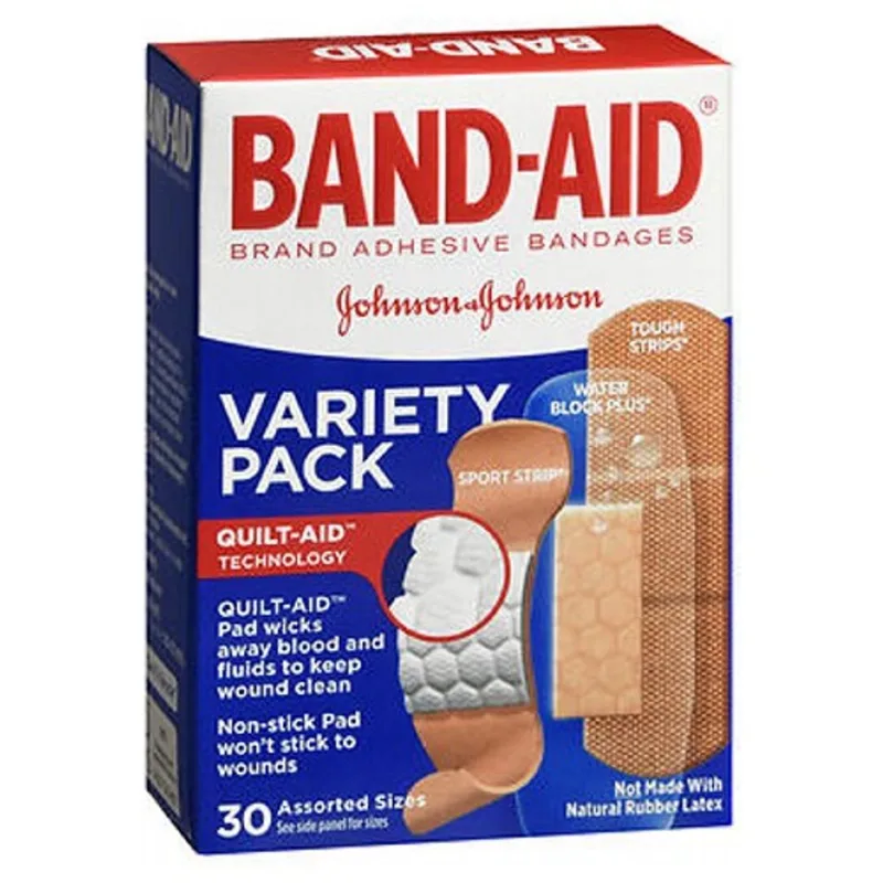 Band-aid Curativos Adesivos Variedade Pacote Sortido Tamanhos 30 Cada Por Band-aid