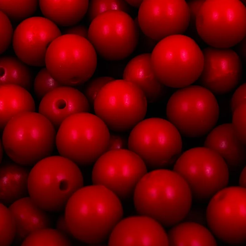 BOLA FOSCA PASSANTE 12MM EM ACRILICO COM 500GR 201 - Vermelho