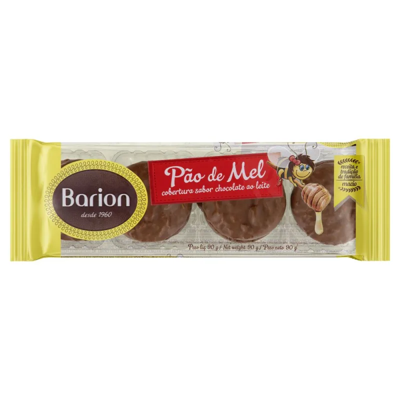 Pão de Mel Barion Bandeja 90g - Barion