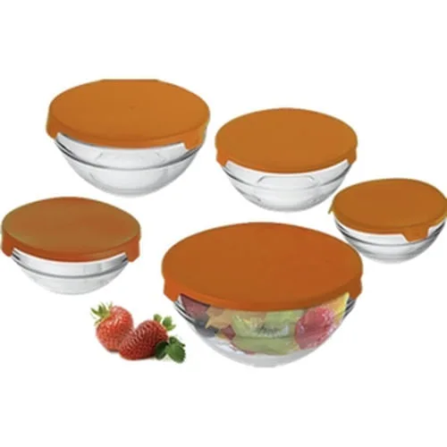 Conjunto de Bowls Krea com Tampas Coloridas com 5 Unidades - Krea