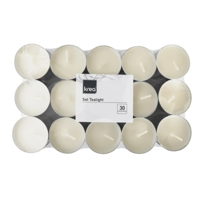 Vela Krea T-Light Branca com 30 Unidades - Krea