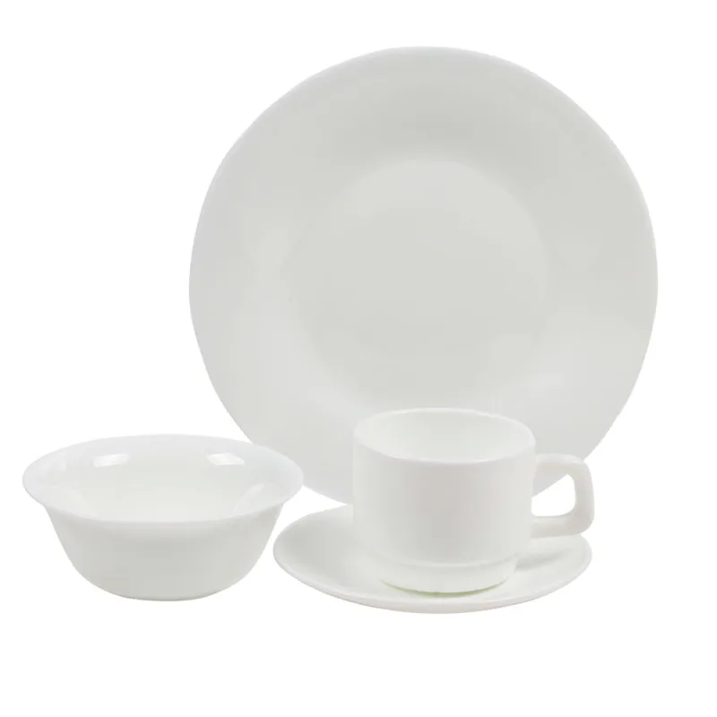 Aparelho de Jantar Krea Opalino Branco Vidro 16 Peças - Krea
