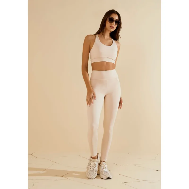 Top Morena Rosa Decote V Alça Cruzada Bege P