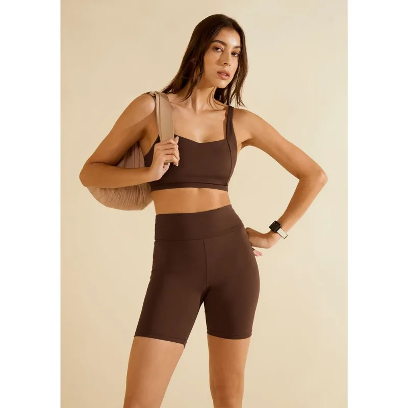 Top Morena Rosa Decote Quadrado Alça Larga Marrom G
