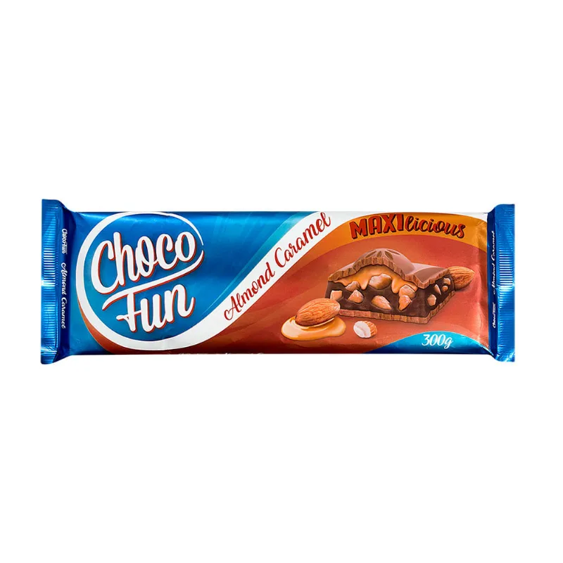 Chocolate em Barra Almond Caramel Chocofun 300g