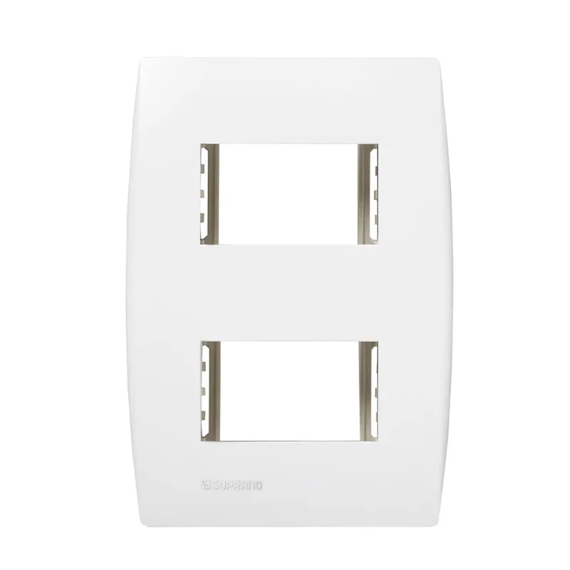 Conjunto Placa 2Ms Com Suporte 4X2 Branco Ilus Soprano