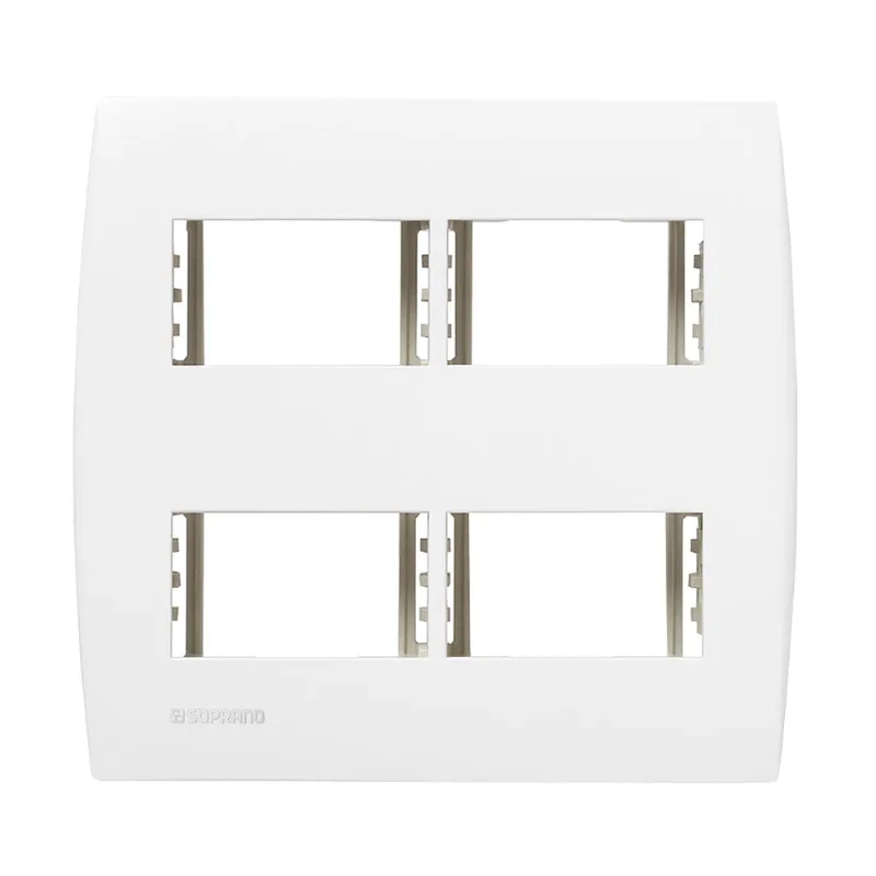 Conjunto Placa 2Ms 2Ms Com Suporte 4X4 Branco Ilus Soprano