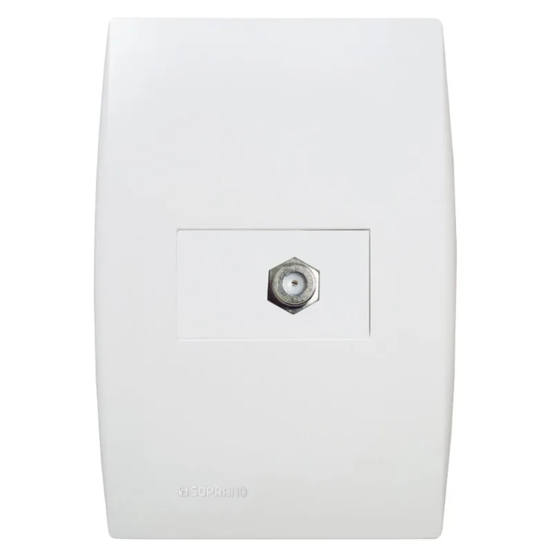 Conjunto Ilus 1 Tomada Cabo Coaxial 4x2 Soprano