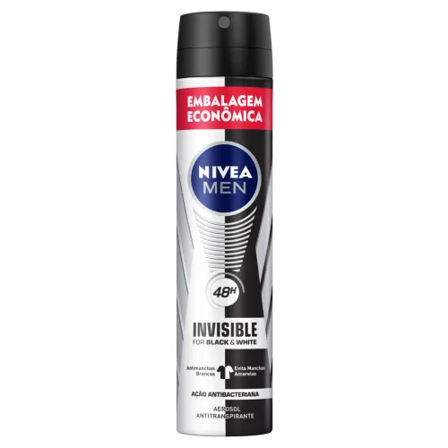 Antitranspirante Aerossol Invisible Black White Nivea Men 200ml Embalagem Econômica - BLACK