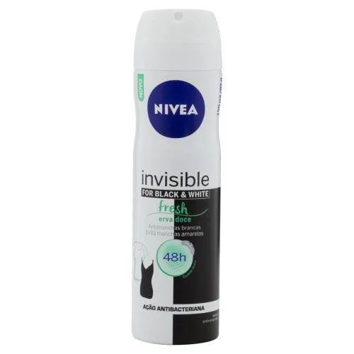Antitranspirante Aerossol Invisible Black White Fresh Erva Doce Nivea 150ml - BLACK