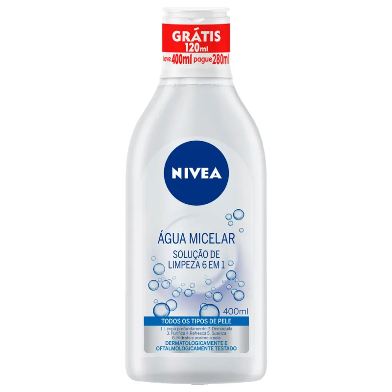 Água Micelar Nivea Solução De Limpeza 6 em 1 400ml - Nivea