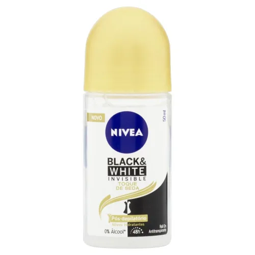Antitranspirante Roll On Nivea Invisible For Black White 50ml - NIVEA