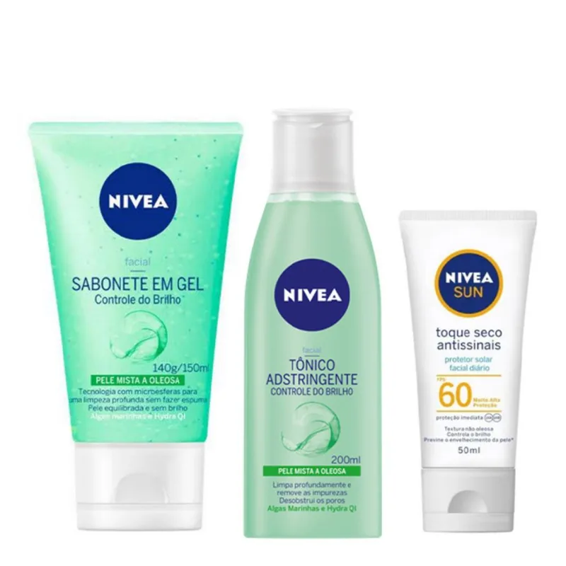 Kit Nivea Hidratante Protetor 50g + Tonico 200ml + Sabonete Nutritivo 150ml