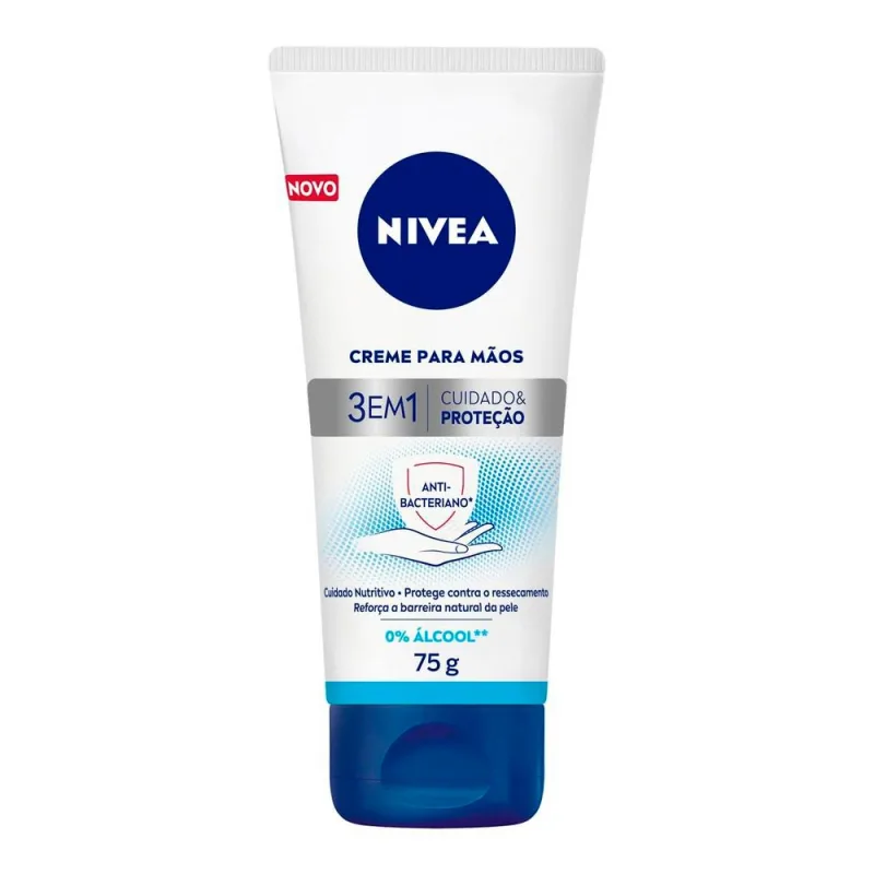 Creme para Mãos Nívea Cuidado & Proteção 3 em 1 Ação Antibacteriana 75g - Nivea