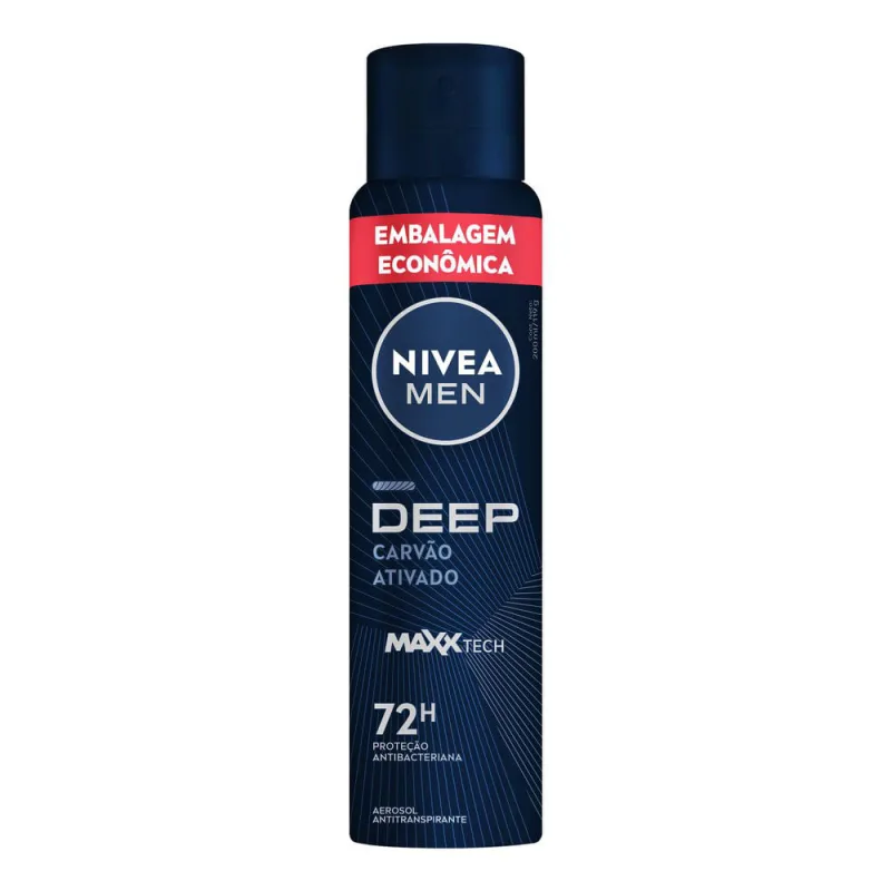 Desodorante Antitranspirante Masculino Nivea Men Deep Carvão Ativado 200ml - Nivea