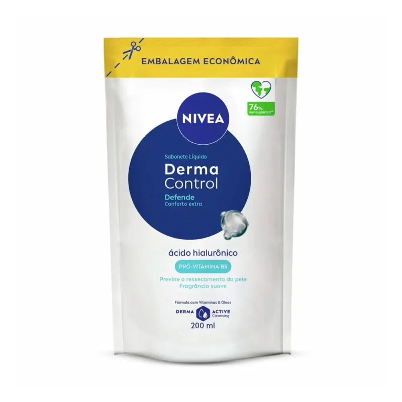 NIVEA Sabonete Líquido Derma Control Defende Refil 200ml - NIVEA