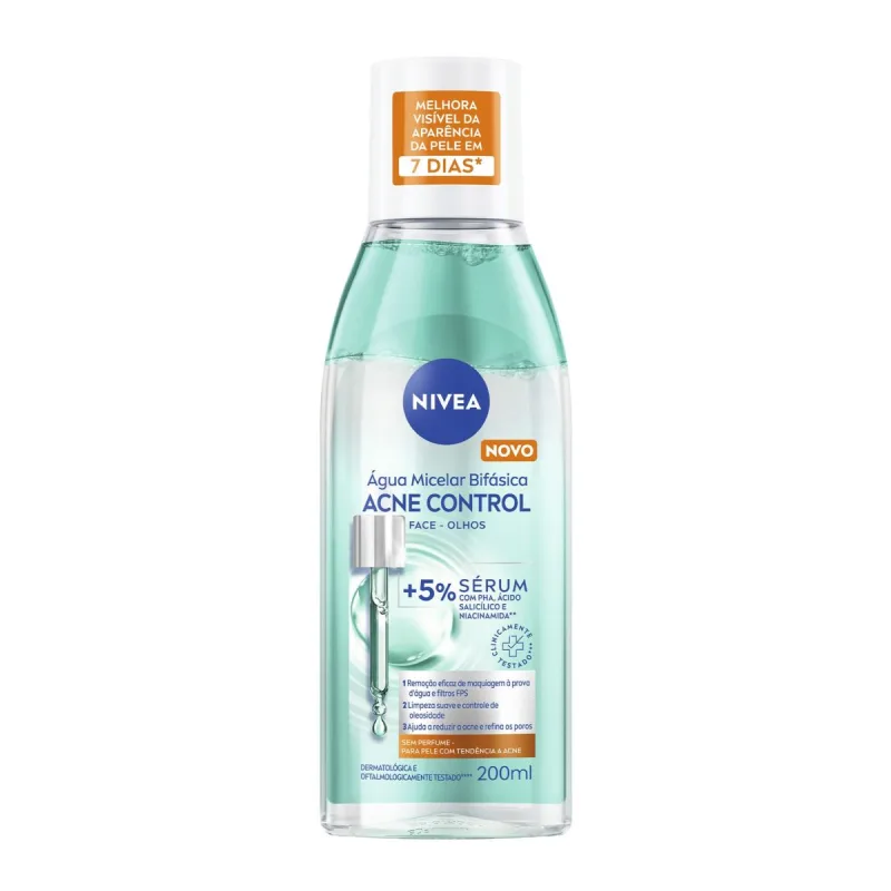 Água Micelar Bifásica Nivea Acne Control 200ml - Nivea