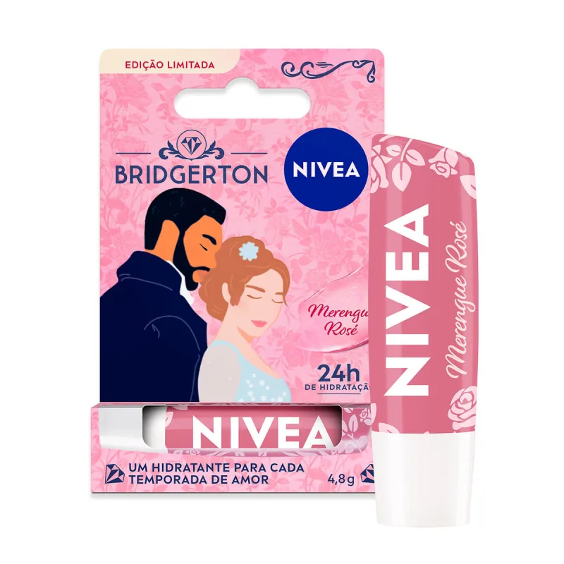 Hidratante Labial Nivea Bridgerton Merengue Rosé 4,8g - Nivea