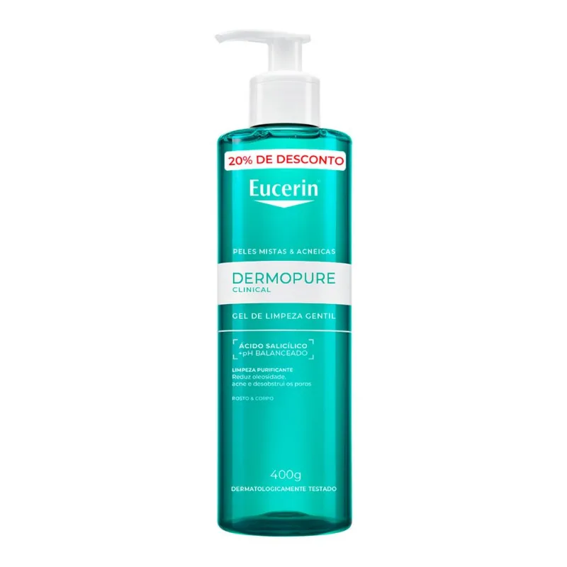 Gel de Limpeza Gentil Facial Eucerin Dermopure Clinical Peles Mistas e Acneicas 400g