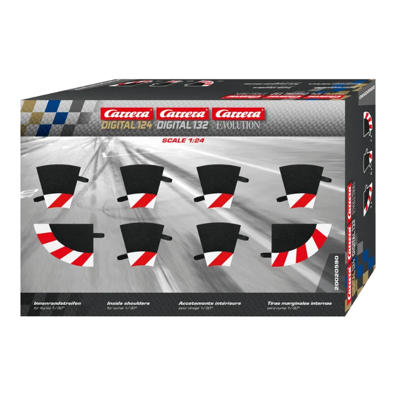 Autorama Zebra Externa Curva 30 Graus 1/24 e 1/32 Carrera