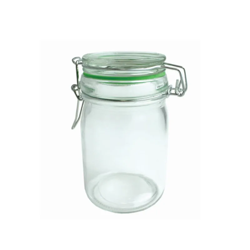 Pote em vidro com tampa e trava Fackelmann 250ml verde