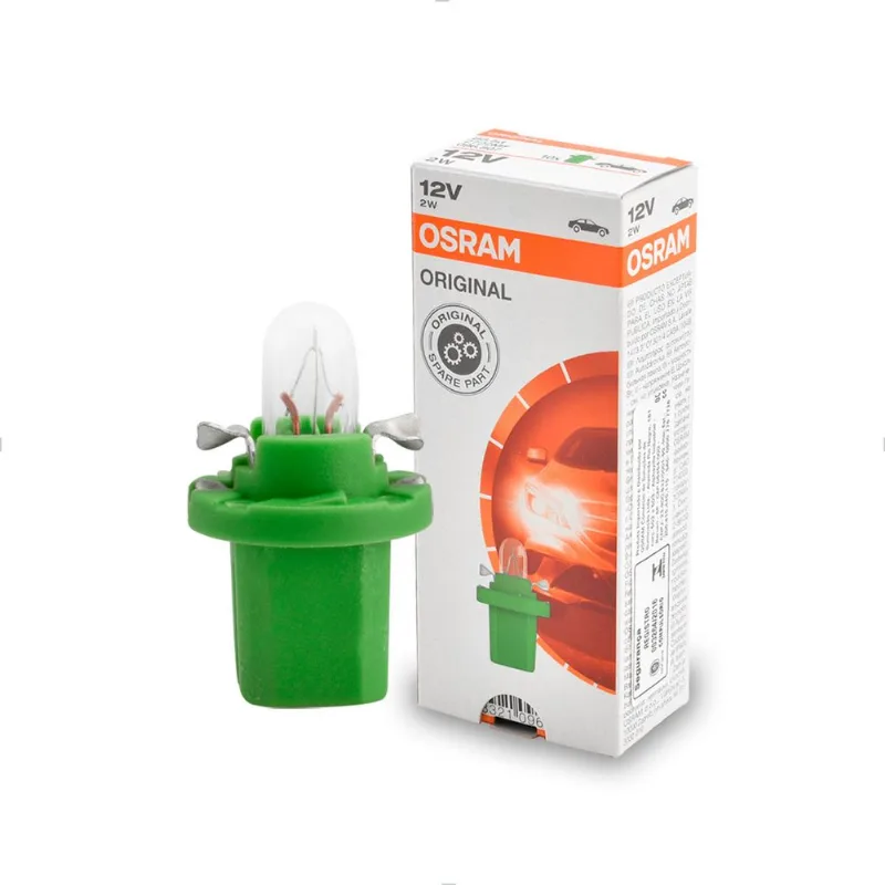 Lâmpada Painel B8,5d 12V 2W Verde - Original 2722 MF Osram