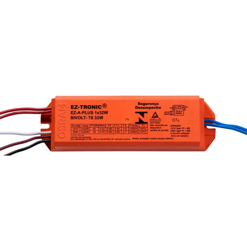 Reator eletrônico bivolt para 1 lâmpada 32W Eza Osram