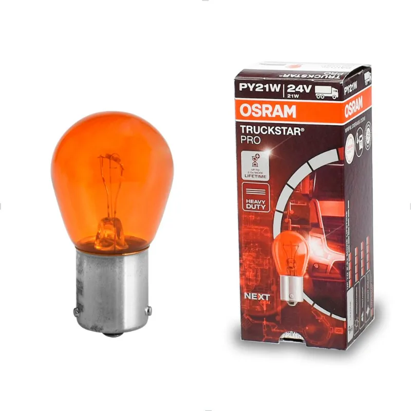 Lâmpada PY21W 1 Polo 3200K 24V 21W Âmbar - TruckStar Pro 7510TSP Osram