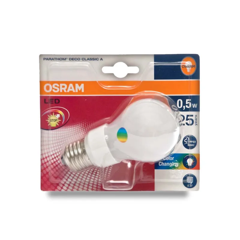 Lâmpada LED colorida Color Chamging E27 0,5W Osram