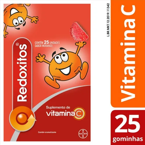 Redoxitos Sabor Morango 30mg C/ 25 Gomas Mastigáveis De Vitamina C - MORANGO